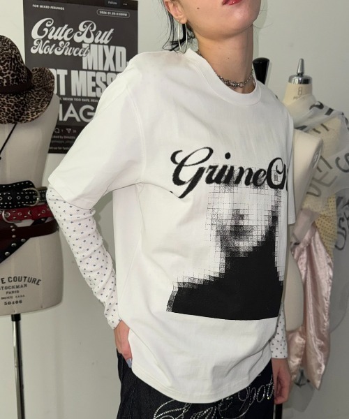 SHAGGIE(シャギー)の「【メンズ着用サイズ展開あり】ピクセルフォトロゴTシャツ(Tシャツ/カットソー・レディース・ホワイト/パープル/グレー/レッド・LARGE/SMALL)」の6枚目の写真