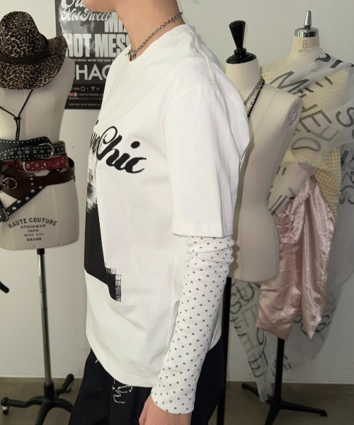 SHAGGIE(シャギー)の「【メンズ着用サイズ展開あり】ピクセルフォトロゴTシャツ(Tシャツ/カットソー・レディース・ホワイト/パープル/グレー/レッド・LARGE/SMALL)」の7枚目の写真