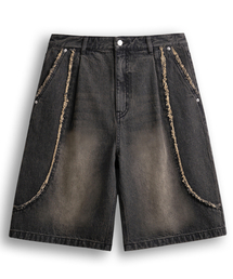 ALYSS（アリス）の「カットオフインシジョンバミューダデニムパンツ[ダスティブラック]（その他パンツ）」