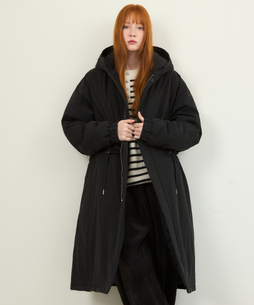 WEDNESDAYOASISFORWOMEN(ウェンズデー オアシス フォー ウーマン)の「W/M-65フィッシュテールフードパディングミリタリーコート_BLACK(ダウンジャケット/コート・レディース・ブラック・MEDIUM/LARGE)」の4枚目の写真
