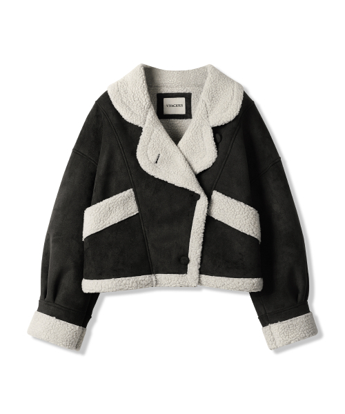 Vivacious(ビバシャス)の「Fur Suede Jacket BLACK(ムートンコート・レディース・ブラック・FREE)」の3枚目の写真