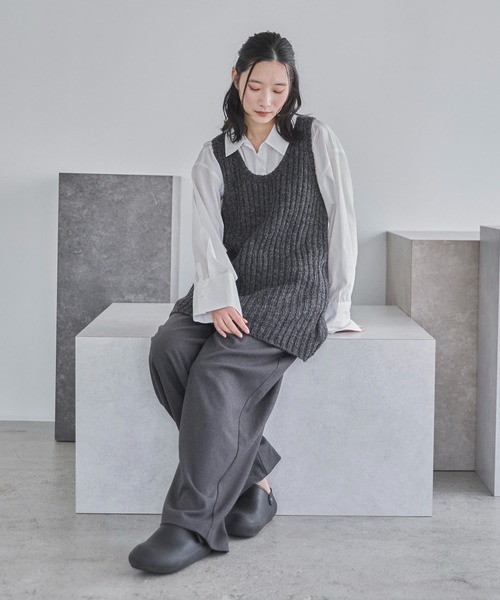 feepur（フェピュール）の「ウールライクダブルタックパンツ（その他パンツ・レディース・ブラウン/グレー・SMALL/MEDIUM/LARGE）」の4枚目の写真