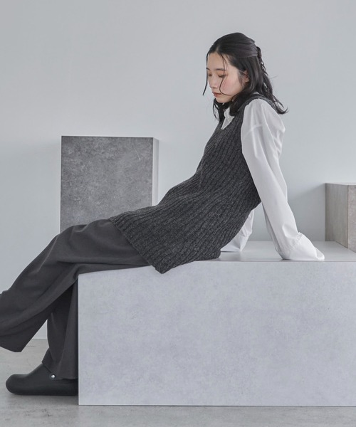 feepur（フェピュール）の「ウールライクダブルタックパンツ（その他パンツ・レディース・ブラウン/グレー・SMALL/MEDIUM/LARGE）」の5枚目の写真