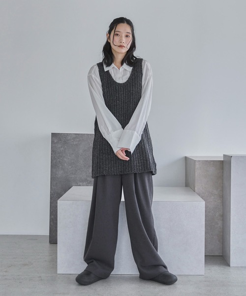 feepur（フェピュール）の「ウールライクダブルタックパンツ（その他パンツ・レディース・ブラウン/グレー・SMALL/MEDIUM/LARGE）」の11枚目の写真