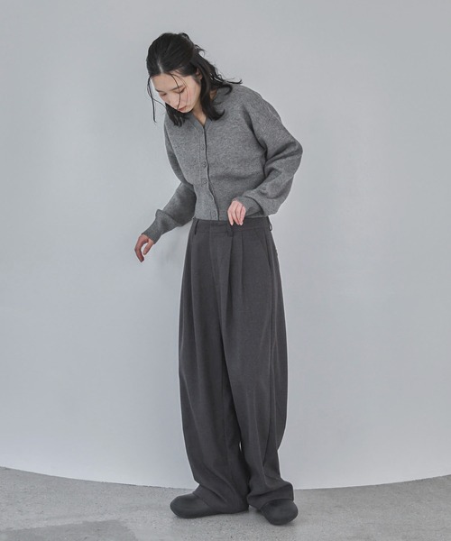 feepur（フェピュール）の「ウールライクダブルタックパンツ（その他パンツ・レディース・ブラウン/グレー・SMALL/MEDIUM/LARGE）」の13枚目の写真