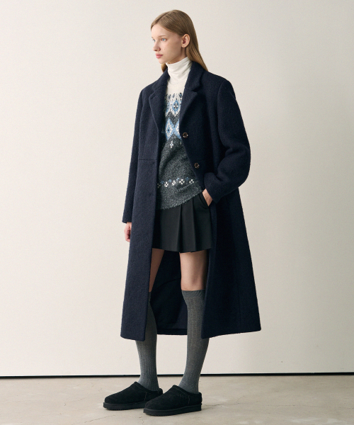 DRAWFIT WOMEN（ドローフィットウーマン）の「アルパカテーラードシングルコート[D.NAVY]（チェスターコート・レディース・その他・MEDIUM/SMALL）」の2枚目の写真
