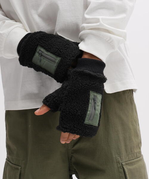 AVIREX（アヴィレックス）の「BOA GLOVES / ボアデミグラブ / グラブ / AVIREX / アヴィレックス（手袋・メンズ・ブラック/チャコールグレー/タン・F）」の13枚目の写真