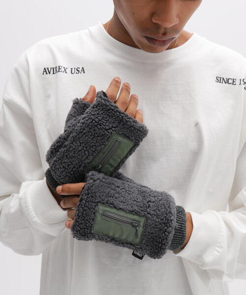 AVIREX（アヴィレックス）の「BOA GLOVES / ボアデミグラブ / グラブ / AVIREX / アヴィレックス（手袋・メンズ・ブラック/チャコールグレー/タン・F）」の15枚目の写真