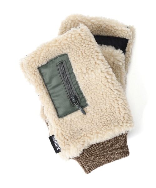 AVIREX（アヴィレックス）の「BOA GLOVES / ボアデミグラブ / グラブ / AVIREX / アヴィレックス（手袋・メンズ・ブラック/チャコールグレー/タン・F）」の11枚目の写真