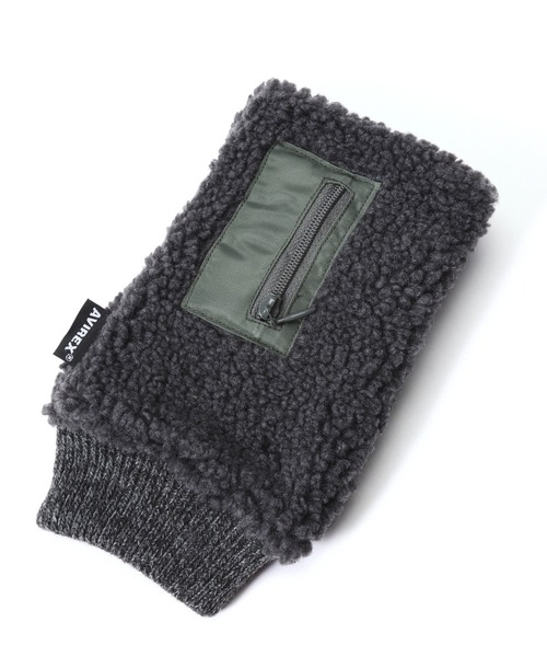 AVIREX（アヴィレックス）の「BOA GLOVES / ボアデミグラブ / グラブ / AVIREX / アヴィレックス（手袋・メンズ・ブラック/チャコールグレー/タン・F）」の6枚目の写真