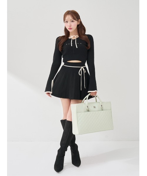 Darich（ダーリッチ）の「ウエストオープンリボンデザインニットミニ