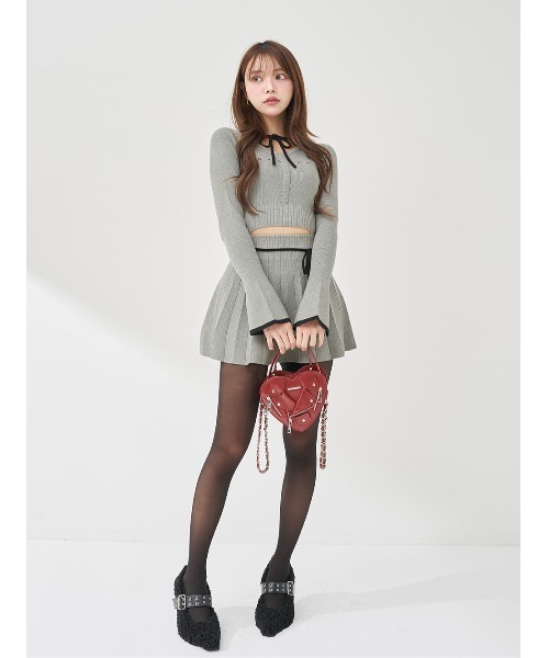 二日間限定‼️darich ウエストオープンリボンデザインニットミニワンピース ウエストオープンリボンデザインニットミニワンピース（ワンピース