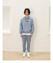 LEEJEE（リジ）の「ユニセックスロゴジョガーパンツスカイブルー（スウェットパンツ）」