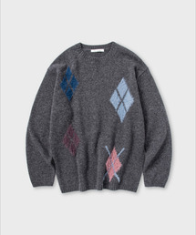 アーガイルパターンニット_TAILOR GREY