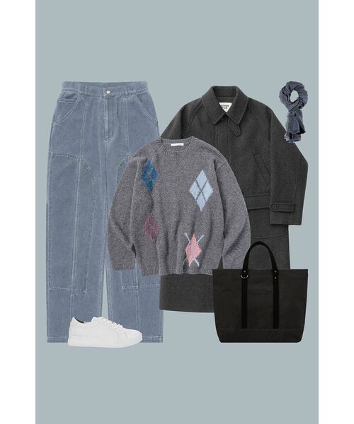 NONBLANK(ノンブランク)の「アーガイルパターンニット_TAILOR GREY(ニット/セーター・メンズ・その他・MEDIUM/LARGE/X-LARGE)」の2枚目の写真