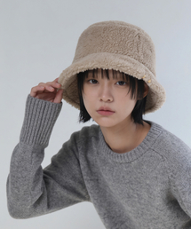 UNDERCONTROL STUDIO（アンダーコントロールスタジオ）の「プードル冬毛ディテールフェミニン女性カジュアルバケットハット BLOCK BUCKET / POODLE / BR IVORY（ハット）」
