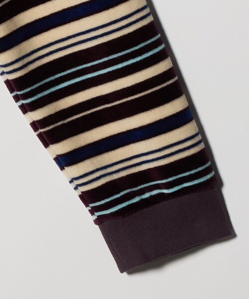 6(ROKU)＞ベロア ボーダー ポロシャツ（Tシャツ/カットソー）｜6（ロク