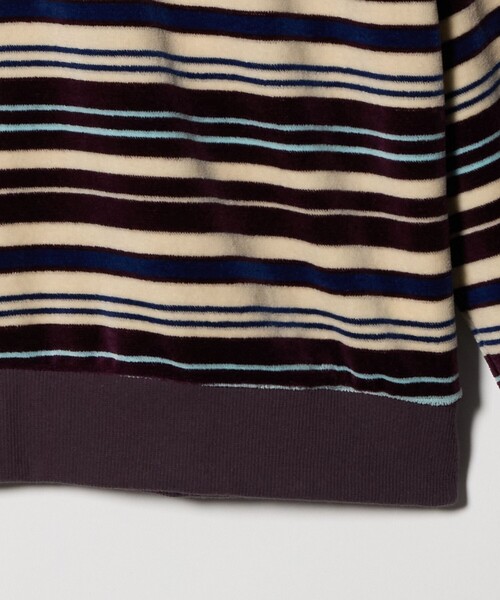 6(ROKU)＞ベロア ボーダー ポロシャツ（Tシャツ/カットソー）｜6（ロク