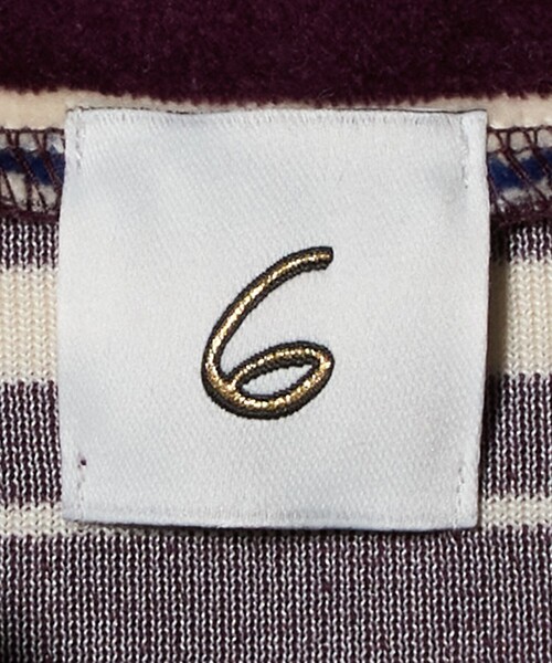 6(ROKU)＞ベロア ボーダー ポロシャツ（Tシャツ/カットソー）｜6（ロク