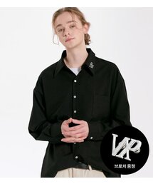 NP STUDIO（エヌピースタジオ）の「ビッグカラーアシンメトリーオーバーサイズシャツブラック（シャツ/ブラウス）」