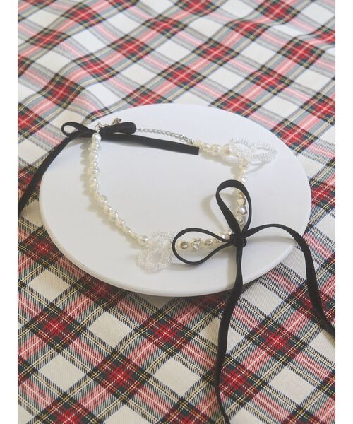 merry jenny（メリージェニー）の「ribbon pearl choker（チョーカー・レディース・ブラック・FREE）」の8枚目の写真