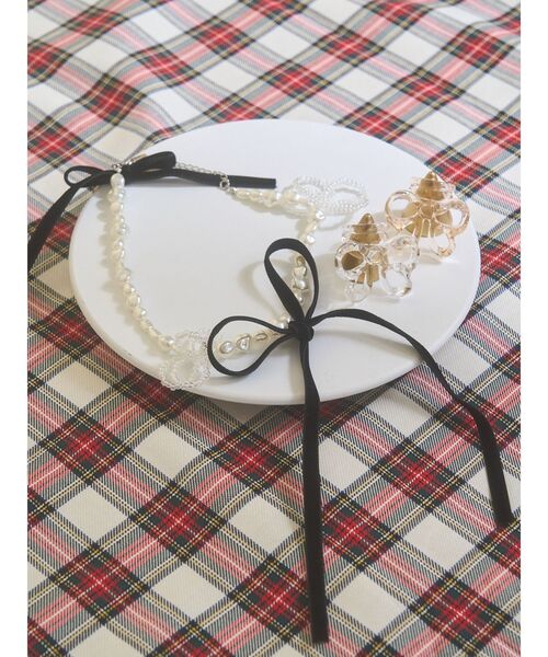 merry jenny（メリージェニー）の「ribbon pearl choker（チョーカー・レディース・ブラック・FREE）」の9枚目の写真