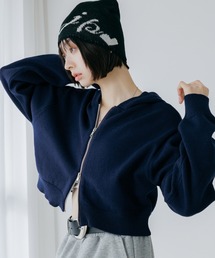 PAGEBOY | ビンテージニットZIPパーカー2/フーディ 【ミドル・ロング丈の選べる2サイズ展開】(パーカー)