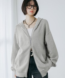 PAGEBOY | ビンテージニットZIPパーカー2/フーディ 【ミドル・ロング丈の選べる2サイズ展開】(パーカー)