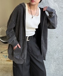 PAGEBOY | ビンテージニットZIPパーカー2/フーディ 【ミドル・ロング丈の選べる2サイズ展開】(パーカー)