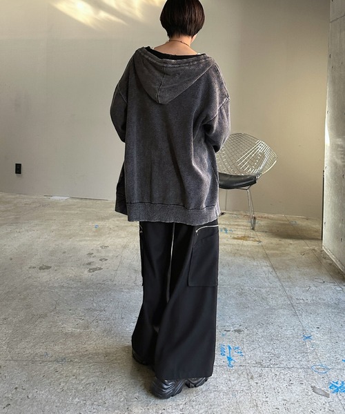 PAGEBOY（ページボーイ）の「ビンテージニットZIPパーカー2/フーディ 【ミドル・ロング丈の選べる2サイズ展開】（パーカー・レディース・グレー/チャコールグレー/ネイビー・SMALL/FREE）」の10枚目の写真