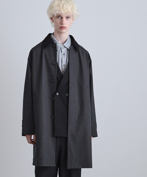 tk.TAKEO KIKUCHI（ティーケータケオキクチ）の「サキソニーコート（ステンカラーコート・メンズ・ネイビー/チャコールグレー・04/03/02）」の3枚目の写真