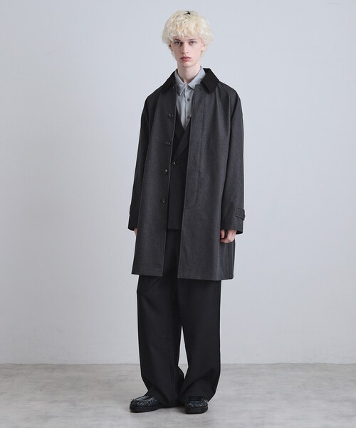 tk.TAKEO KIKUCHI（ティーケータケオキクチ）の「サキソニーコート（ステンカラーコート・メンズ・ネイビー/チャコールグレー・04/03/02）」の4枚目の写真