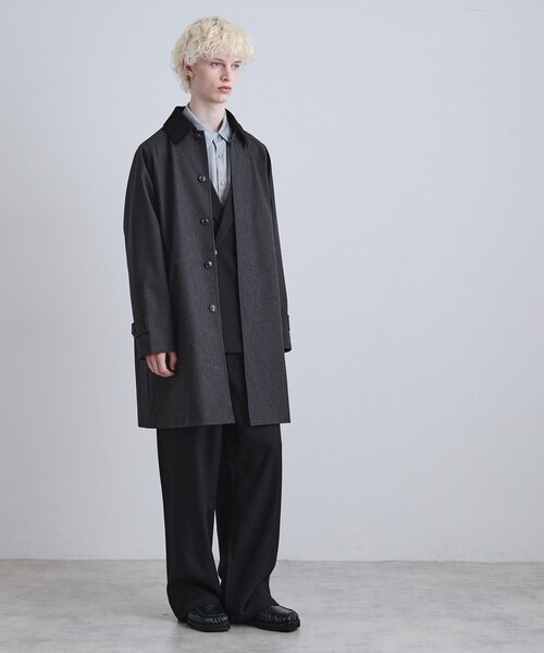 tk.TAKEO KIKUCHI（ティーケータケオキクチ）の「サキソニーコート（ステンカラーコート・メンズ・ネイビー/チャコールグレー・04/03/02）」の5枚目の写真