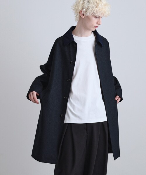 tk.TAKEO KIKUCHI（ティーケータケオキクチ）の「サキソニーコート（ステンカラーコート・メンズ・ネイビー/チャコールグレー・04/03/02）」の7枚目の写真