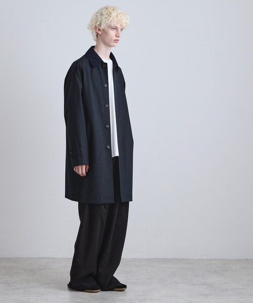 tk.TAKEO KIKUCHI（ティーケータケオキクチ）の「サキソニーコート（ステンカラーコート・メンズ・ネイビー/チャコールグレー・04/03/02）」の9枚目の写真