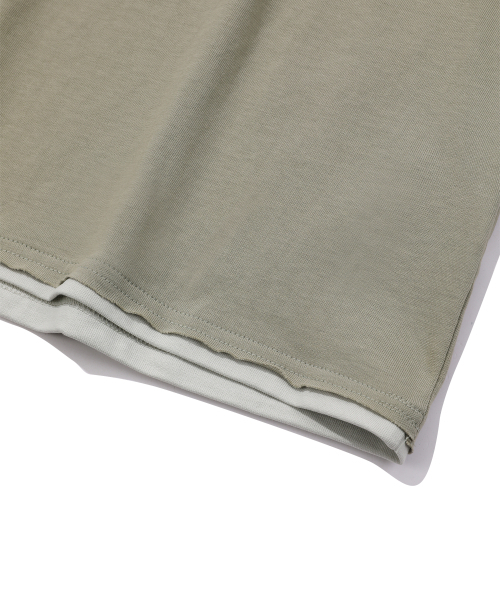 EPISODE UNTITLED(エピソードアンタイトルド)の「MATCH COLORS LOGO PRINT T-SHIRT_MINT KHAKI(Tシャツ/カットソー・レディース・その他・2/3)」の6枚目の写真