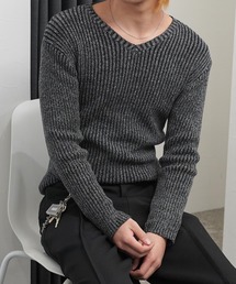 GLARE（グレア）の「【GLARE】二重臼 Vネックニット / Double-knit V-neck sweater（ニット/セーター）」