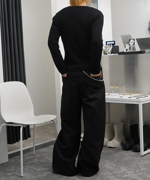 GLARE(グレア)の「【GLARE】二重臼 Vネックニット / Double-knit V-neck sweater(ニット/セーター・メンズ・ホワイト/チャコール/ブラック/グレー・M/L)」の19枚目の写真