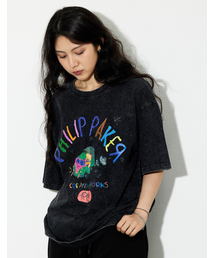 PHILIPPAKER（フィリップペイカー）の「ビエムシーミニバスクレヨン半袖Tシャツピグメントヴィンテージブラック（Tシャツ/カットソー）」