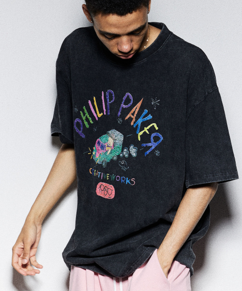 PHILIPPAKER（フィリップペイカー）の「ビエムシーミニバスクレヨン半袖Tシャツピグメントヴィンテージブラック（Tシャツ/カットソー・レディース・その他・MEDIUM/LARGE/X-LARGE）」の22枚目の写真