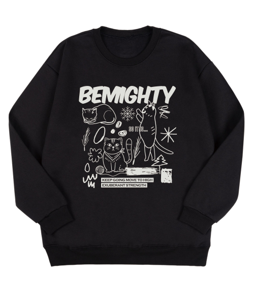 BEMIGHTY（ビーマイティー）の「ドローイングキャットオーバーサイズ特別両面スウェットシャツ[ネイビー]（スウェット・メンズ・その他・MEDIUM/LARGE/X-LARGE/XX-LARGE）」の5枚目の写真