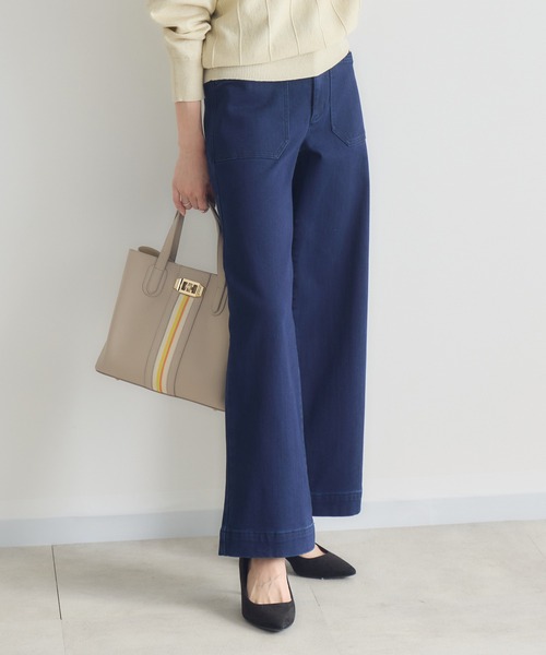KATHARINE ROSS（キャサリンロス）の「【KATHARINE ROSS】【MILLELA FIRENZE】2WAYセンターラインスクエアトートバック（ハンドバッグ・レディース・ブラック/ライトベージュ・MEDIUM）」の15枚目の写真