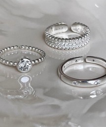 ULEULA（ウルア）の「3連ビジューシルバーリング（リング）」