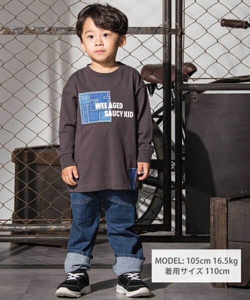 WASK（ワスク）の「アウトポケットストレッチデニムパンツ（デニムパンツ・キッズ・ブラック/ネイビー・140cm/130cm/150cm/160cm）」の4枚目の写真