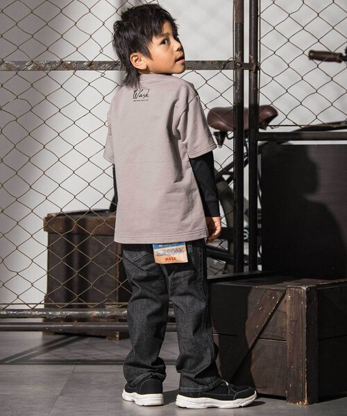 WASK（ワスク）の「アウトポケットストレッチデニムパンツ（デニムパンツ・キッズ・ブラック/ネイビー・140cm/130cm/150cm/160cm）」の5枚目の写真