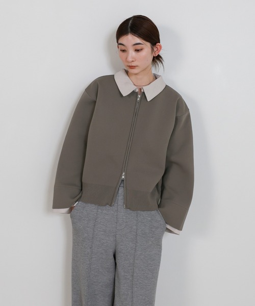 select MOCA(セレクトモカ)の「シャツカラードッキングダブルジップカーディガン(カーディガン/ボレロ・レディース・ライトグレー/ブラック・FREE)」の15枚目の写真