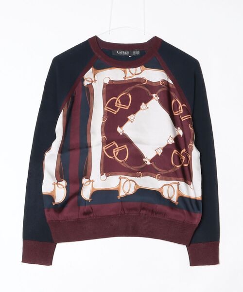 LAUREN RALPH LAUREN(ローレン ラルフ ローレン)の「エクエステリアンプリント コットンブレンド セーター(ニット/セーター・レディース・ネイビー系1・XS/S/M/L)」の3枚目の写真