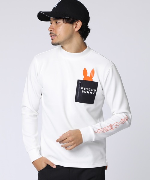 Psycho Bunny（サイコバニー）の「[GOLF]アームロゴ ポケットバニーモックネックTシャツ（Tシャツ/カットソー・メンズ・ライトグレー/ホワイト/ブラック・MEDIUM/X-LARGE/LARGE）」の2枚目の写真
