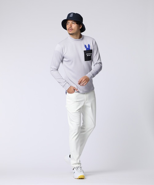 Psycho Bunny（サイコバニー）の「[GOLF]アームロゴ ポケットバニーモックネックTシャツ（Tシャツ/カットソー・メンズ・ライトグレー/ホワイト/ブラック・MEDIUM/X-LARGE/LARGE）」の16枚目の写真