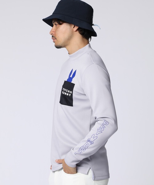 Psycho Bunny（サイコバニー）の「[GOLF]アームロゴ ポケットバニーモックネックTシャツ（Tシャツ/カットソー・メンズ・ライトグレー/ホワイト/ブラック・MEDIUM/X-LARGE/LARGE）」の14枚目の写真